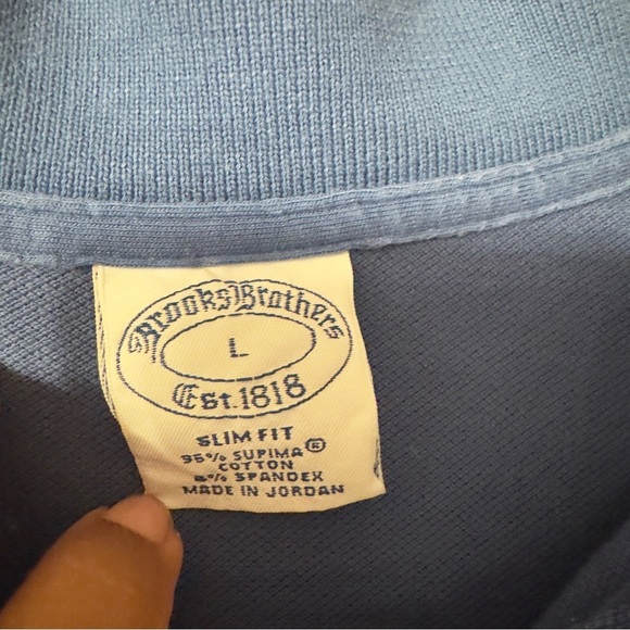 Brooks Brothers Slimfit Poloshirt Blue Mens Size L - Picture 6 of 7